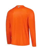 Men's Columbia Orange Virginia Tech Hokies Pfg Terminal Tackle Omni-Shade Raglan Long Sleeve T-shirt