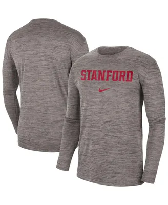 Men's Nike Heather Gray Stanford Cardinal Team Velocity Performance Long Sleeve T-shirt