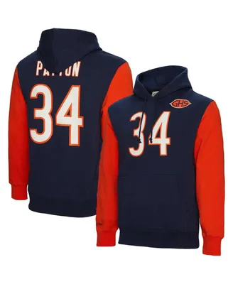 Men's Mitchell & Ness Walter Payton Navy Chicago Bears Retired Player Name and Number Pullover Hoodie