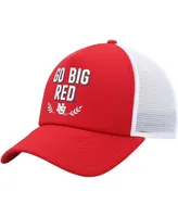 Men's adidas Scarlet Nebraska Huskers Phrase Foam Front Trucker Adjustable Hat