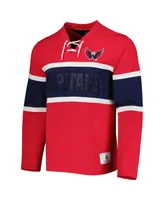 Men's Tommy Hilfiger Red Washington Capitals Walter Lace-Up Long Sleeve Top