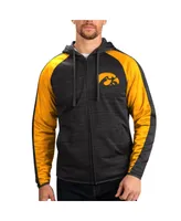 Men's G-iii Sports by Carl Banks Black Iowa Hawkeyes Neutral Zone Raglan Full-Zip Track Jacket Hoodie