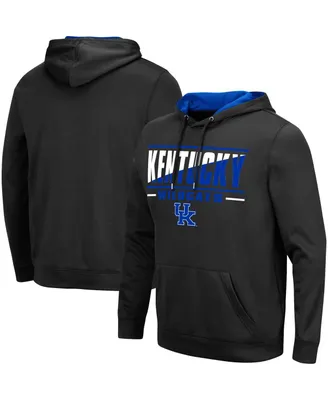 Men's Colosseum Black Kentucky Wildcats Slash Stack 2.0 Pullover Hoodie