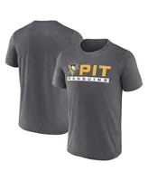 Men's Fanatics Heather Charcoal Pittsburgh Penguins Playmaker T-shirt