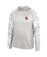 Men's Colosseum Gray, Realtree Camo Oklahoma Sooners Gulf Stream Raglan Long Sleeve Hooded T-shirt