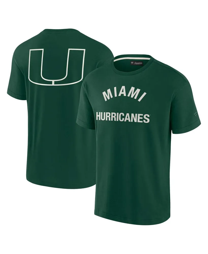 Men's and Women's Fanatics Signature Green Miami Hurricanes Super Soft Short Sleeve T-shirt