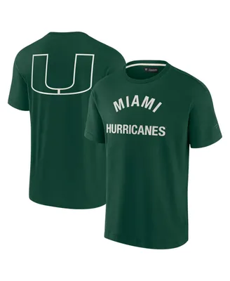 Men's and Women's Fanatics Signature Green Miami Hurricanes Super Soft Short Sleeve T-shirt