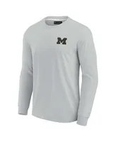 Men's and Women's Fanatics Signature Gray Michigan Wolverines Super Soft Long Sleeve T-shirt