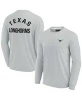 Men's and Women's Fanatics Signature Gray Texas Longhorns Super Soft Long Sleeve T-shirt