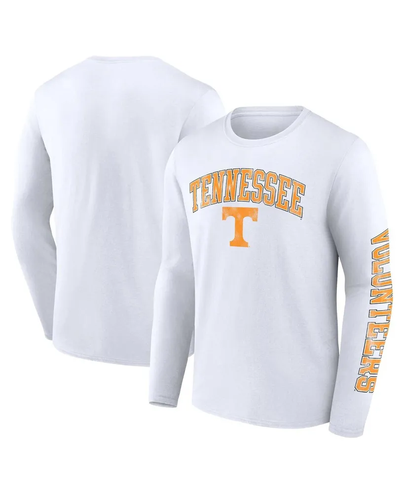 Men's Fanatics White Tennessee Volunteers Distressed Arch Over Logo Long Sleeve T-shirt