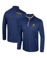 Men's Colosseum Navy Notre Dame Fighting Irish Wright Quarter-Zip Windshirt