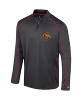 Men's Colosseum Black Iowa State Cyclones Cameron Quarter-Zip Windshirt