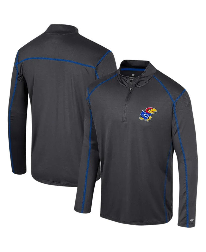 Men's Colosseum Charcoal Kansas Jayhawks Cameron Quarter-Zip Windshirt