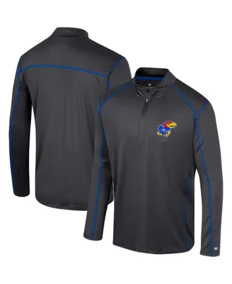 Men's Colosseum Charcoal Kansas Jayhawks Cameron Quarter-Zip Windshirt