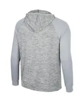 Men's Colosseum Gray Oklahoma State Cowboys Cybernetic Raglan Quarter-Zip Hooded Top