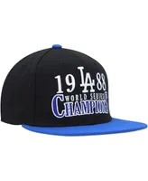 Men's Mitchell & Ness Black Los Angeles Dodgers World Series Champs Snapback Hat