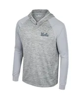 Men's Colosseum Gray Ucla Bruins Cybernetic Raglan Quarter-Zip Hooded Top