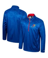 Men's Colosseum Royal Kansas Jayhawks The Machine Half-Zip Jacket