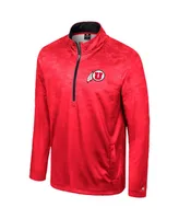 Men's Colosseum Red Utah Utes The Machine Half-Zip Jacket