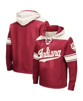 Men's Colosseum Crimson Indiana Hoosiers Big and Tall Hockey Lace-Up Pullover Hoodie