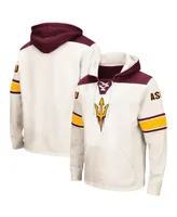 Men's Colosseum Cream Arizona State Sun Devils Lace-Up 2.0 Pullover Hoodie