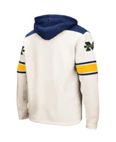 Men's Colosseum Cream Michigan Wolverines 2.0 Lace-Up Pullover Hoodie