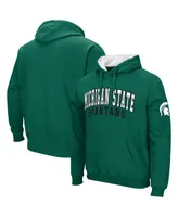 Men's Colosseum Green Michigan State Spartans Double Arch Pullover Hoodie