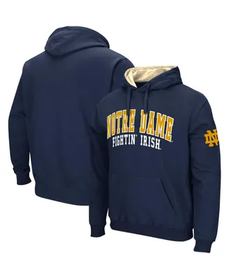 Men's Colosseum Navy Notre Dame Fighting Irish Double Arch Pullover Hoodie