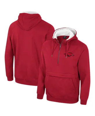 Men's Colosseum Cardinal Arkansas Razorbacks Half-Zip Hoodie