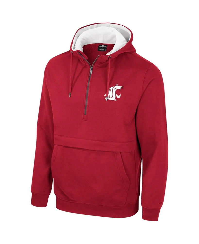 Men's Colosseum Crimson Washington State Cougars Half-Zip Hoodie