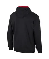 Men's Colosseum Black Arkansas Razorbacks Half-Zip Hoodie