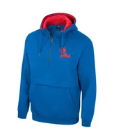 Men's Colosseum Powder Blue Ole Miss Rebels Half-Zip Hoodie