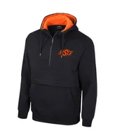 Men's Colosseum Black Oklahoma State Cowboys Half-Zip Hoodie