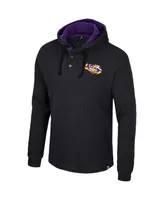 Men's Colosseum Black Lsu Tigers Affirmative Thermal Hoodie Long Sleeve T-shirt