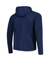 Men's Antigua Heather Navy St. Louis Blues Spikes Raglan Quarter-Zip Hoodie