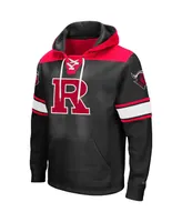 Men's Colosseum Black Rutgers Scarlet Knights 2.0 Lace-Up Logo Pullover Hoodie