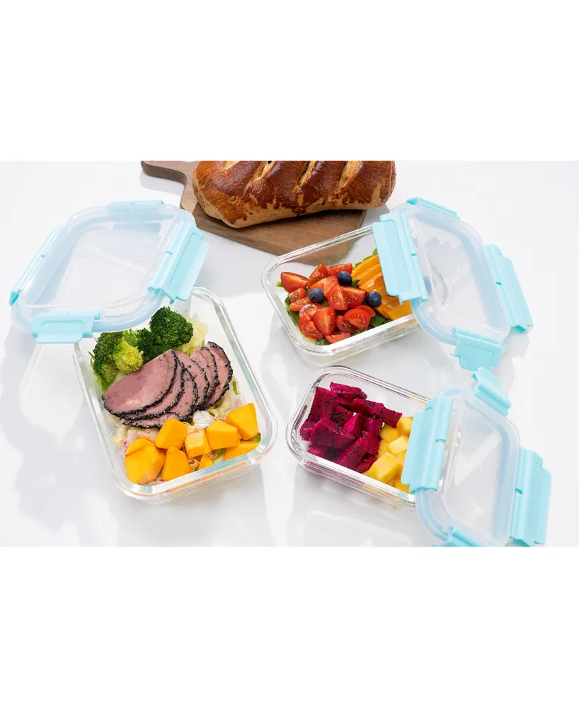 Genicook 3 Pc Rectangular Container Hi-Top Lids with Pro Grade Removable Lockdown Levers Set