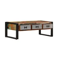 Coffee Table with 3 Drawers Solid Reclaimed Wood 39.4"x19.7"x13.8"