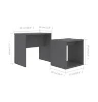Coffee Table Set Gray 18.9"x11.8"x17.7" Engineered Wood