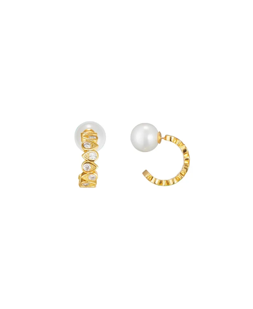 Teardrop Zirconia Hoop Earrings