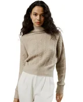 Women's Classic Cable Knit Turtleneck Sweater