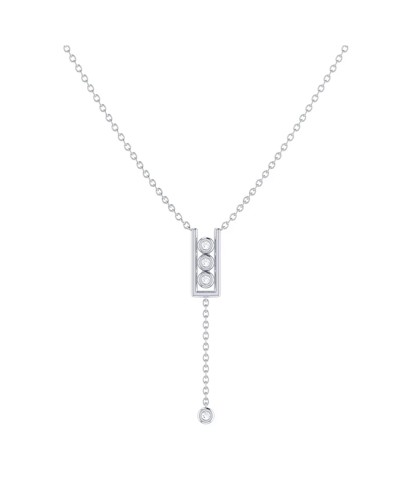 LuvMyJewelry Traffic Light Design Bolo Adjustable Silver Diamond Lariat Necklace