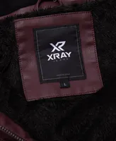 X-Ray Men's Hood and Faux Shearling Lining Moto Jacket