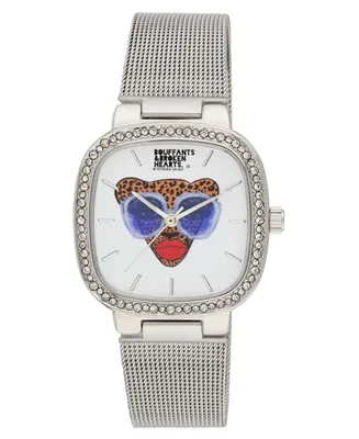 Kendra Dandy Women's Quartz Bouffants and Broken Hearts Silver-Tone Mesh Alloy Watch 32mm