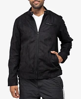 X-Ray Men's Quilted Sleeves with Faux Shearling Lining Suede Jacket