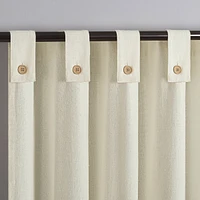 Cotton Blend Button Tab Top Curtain