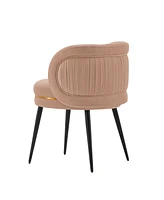 Manhattan Comfort Kaya 22.83" Wide Pleated Velvet Upholstered Dining Chair