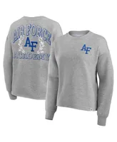 Women's Fanatics Heather Gray Air Force Falcons Ready Play Crew Pullover Sweatshirt