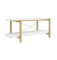 Coffee Table White 43.3"x18.9"x15.7" Engineered Wood