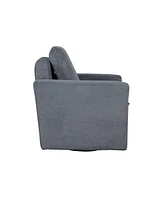 Lifestyle Solutions 32.7" Sherpa Graham Swivel Accent Chair